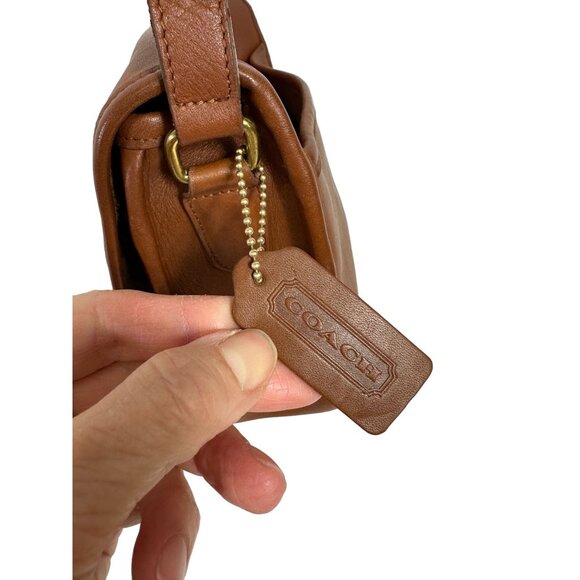 Vintage Coach CITY BAG Crossbody British Tan Leather Flap Messenger 9790 TURKEY - Picture 2 of 16